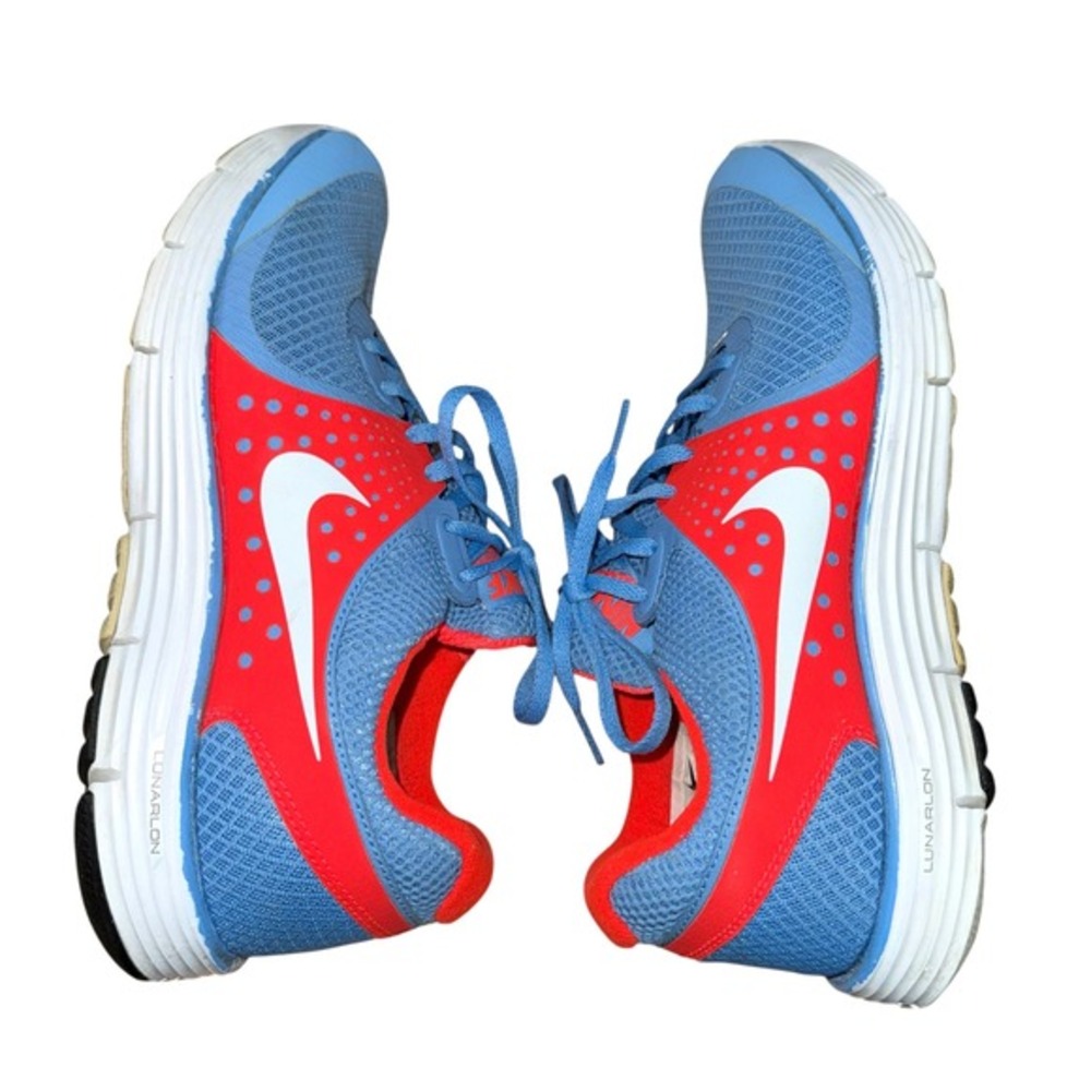 Nike Lunarlon Womens 9 Pre-Owned 510790-446 Running Shoes Athletic Sneakers Blue